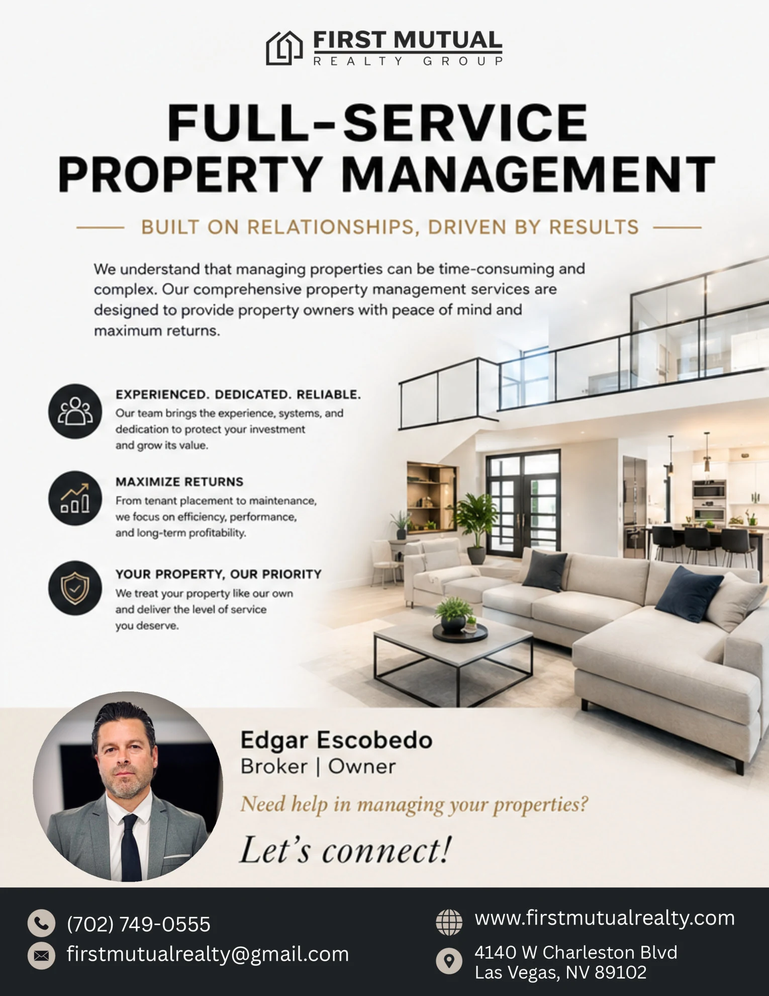 First Mutual Realty Group property management brochure cover